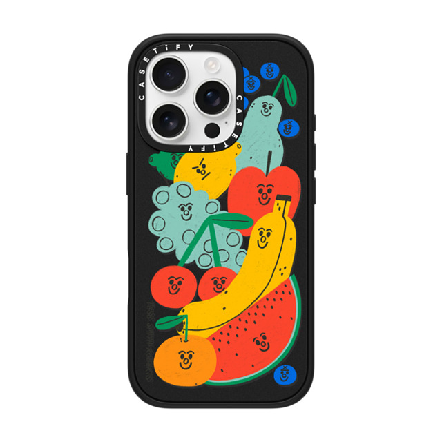 Tess Smith-Roberts x CASETiFY iPhone 16 Pro ケース マットブラック インパクトケース MagSafe対応 Fruit Salad iPhone Case by Tess Smith-Roberts