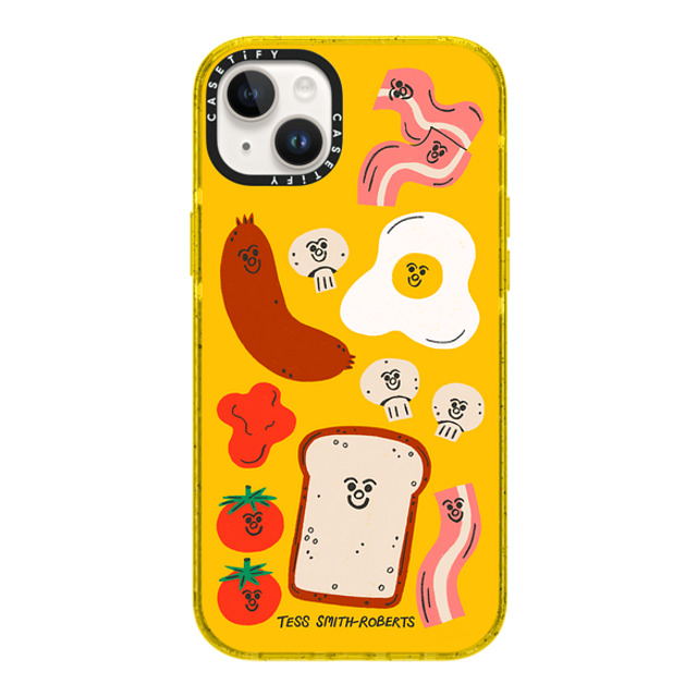 Tess Smith-Roberts x CASETiFY iPhone 14 Plus ケース イエロー インパクトケース Breakfast iPhone Case by Tess Smith-Roberts