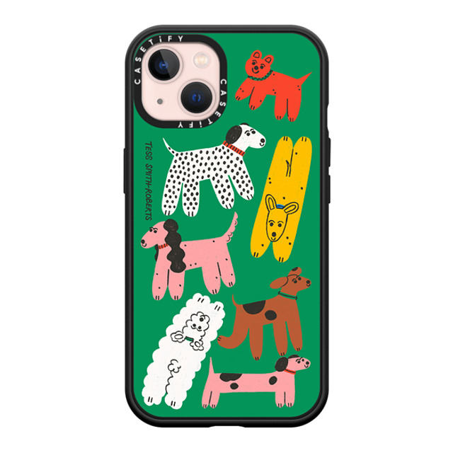 Tess Smith-Roberts x CASETiFY iPhone 13 ケース マットブラック インパクトケース MagSafe対応 Dog Park iPhone Case by Tess Smith-Roberts