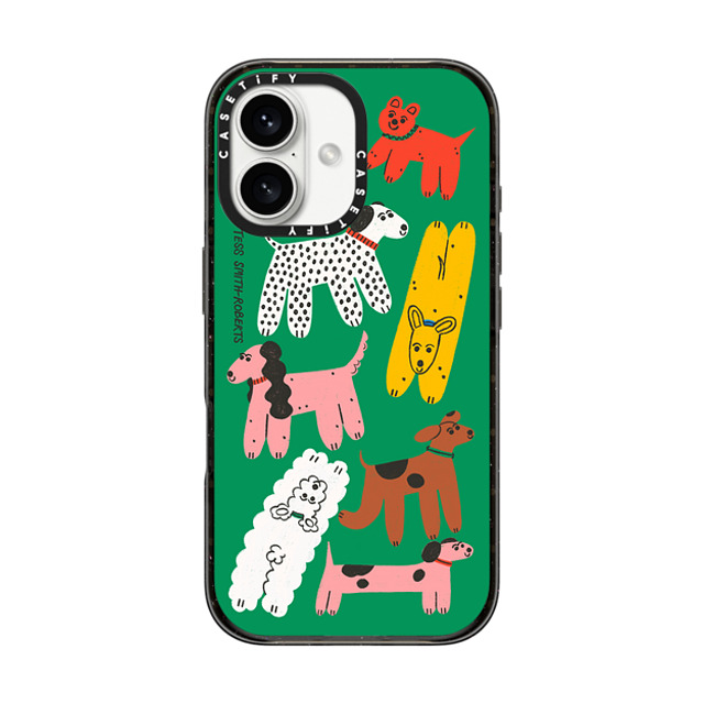 Tess Smith-Roberts x CASETiFY iPhone 16 ケース ブラック インパクトケース MagSafe対応 Dog Park iPhone Case by Tess Smith-Roberts