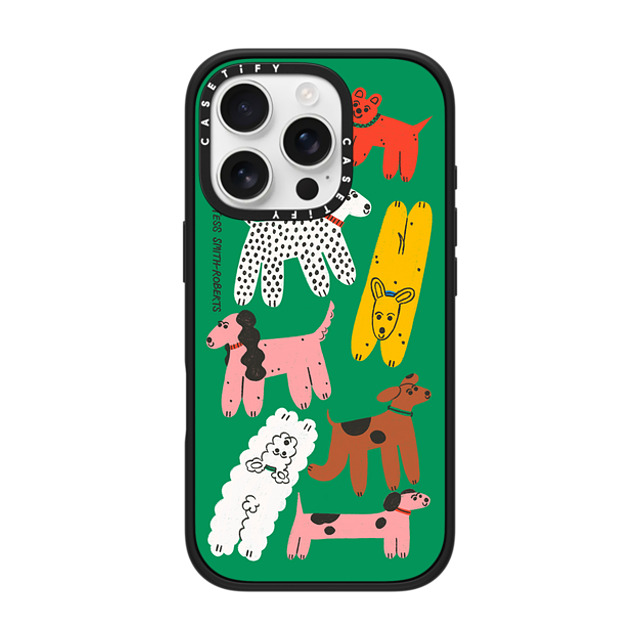 Tess Smith-Roberts x CASETiFY iPhone 16 Pro ケース マットブラック インパクトケース MagSafe対応 Dog Park iPhone Case by Tess Smith-Roberts