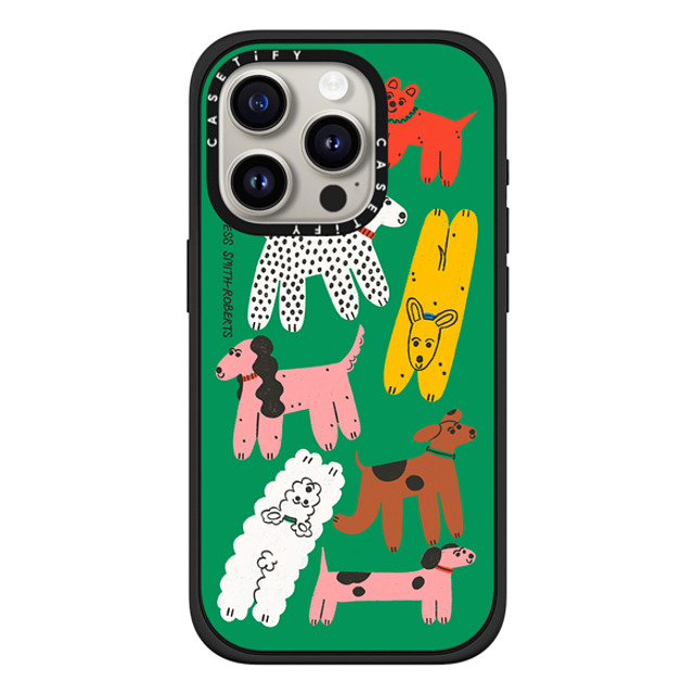 Tess Smith-Roberts x CASETiFY iPhone 15 Pro ケース マットブラック インパクトケース MagSafe対応 Dog Park iPhone Case by Tess Smith-Roberts