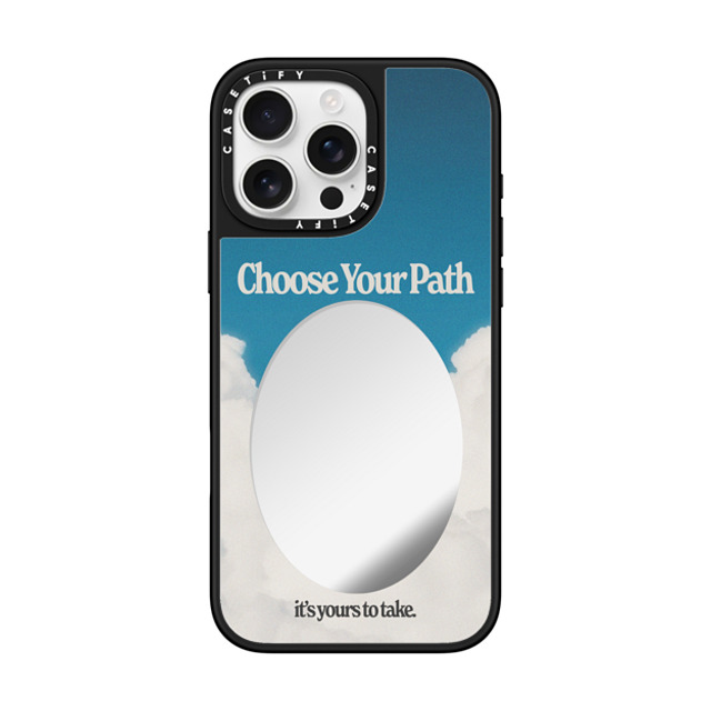Niko Mukelyan x CASETiFY iPhone 16 Pro Max ケース Cloud,Quote Silver on Black ミラーケース MagSafe対応 Choose Your Path by Niko Mukelyan Father's Day Niko Mukelyan x CASETiFY iPhone 16 Pro Max ケース Cloud,Quote Silver on Black ミラーケース MagSafe対応 Choose Your Path by Niko Mukelyan Father's Day