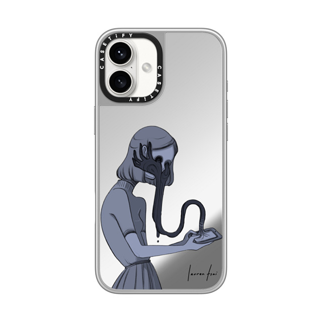 Lauren Tsai x CASETiFY iPhone 16 Plus Case Portraiture,Surrealism シルバー (シルバーバンパー) ミラーケース MagSafe対応 Lonely World Father's Day Lauren Tsai x CASETiFY iPhone 16 Plus Case Portraiture,Surrealism シルバー (シルバーバンパー) ミラーケース MagSafe対応 Lonely World Father's Day