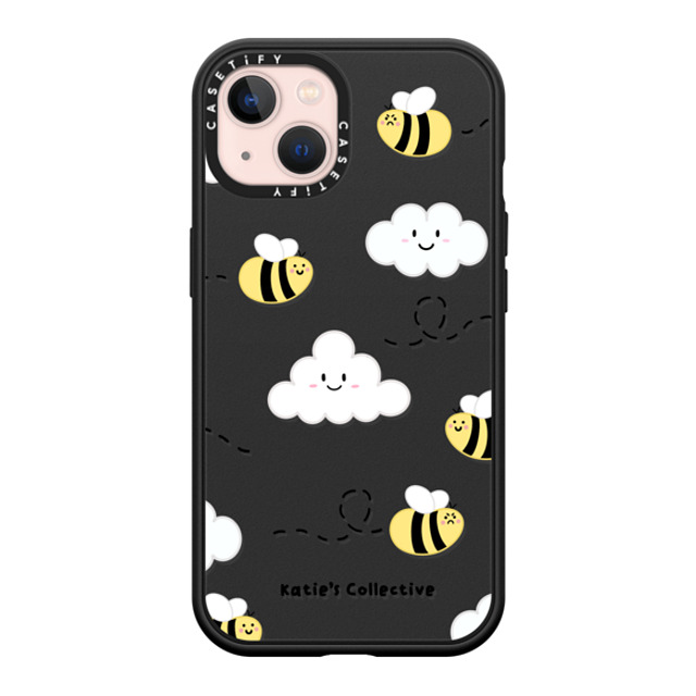 Katie's Collective x CASETiFY iPhone 13 ケース マットブラック インパクトケース MagSafe対応 Busy Bee by Katie's Collective