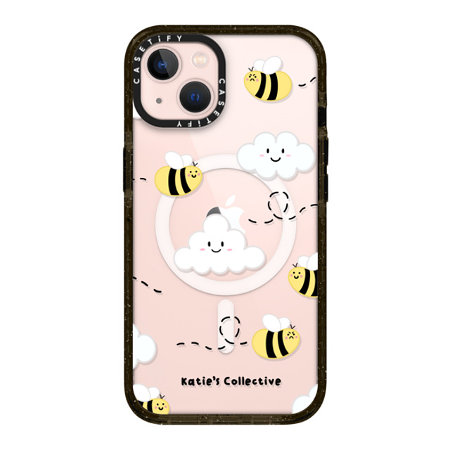 Katie's Collective x CASETiFY iPhone 13 ケース ブラック インパクトケース MagSafe対応 Busy Bee by Katie's Collective