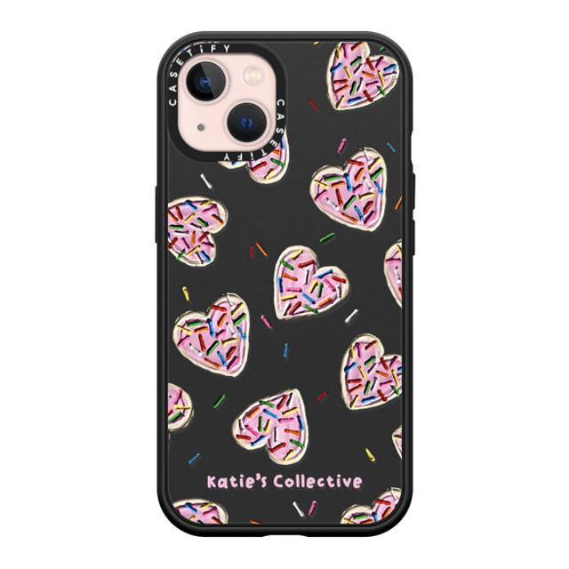 Katie's Collective x CASETiFY iPhone 13 ケース マットブラック インパクトケース MagSafe対応 Heart Sugar Cookies by Katie's Collective