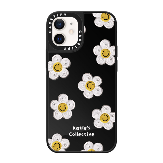 Katie's Collective x CASETiFY iPhone 12 mini ケース Black on Black ミラーケース MagSafe対応 Daisy by Katie-s Collective