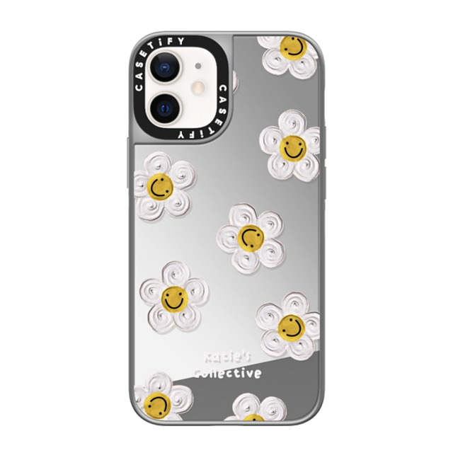 Katie's Collective x CASETiFY iPhone 12 mini ケース シルバー (シルバーバンパー) ミラーケース MagSafe対応 Daisy by Katie-s Collective