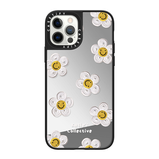 Katie's Collective x CASETiFY iPhone 12 Pro ケース Silver on Black ミラーケース MagSafe対応 Daisy by Katie-s Collective