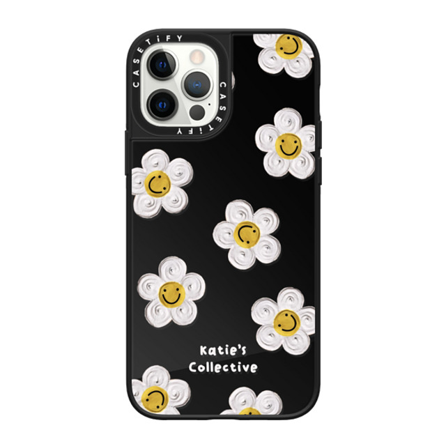 Katie's Collective x CASETiFY iPhone 12 Pro ケース Black on Black ミラーケース MagSafe対応 Daisy by Katie-s Collective