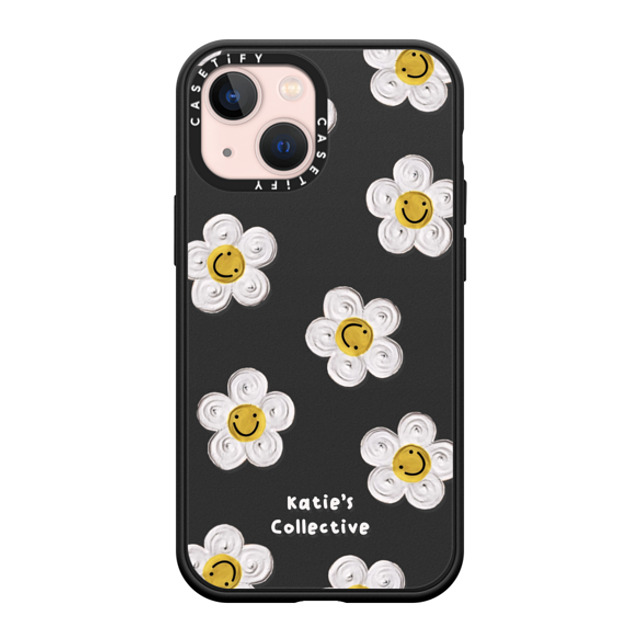 Katie's Collective x CASETiFY iPhone 13 Mini ケース マットブラック インパクトケース Daisy by Katie-s Collective