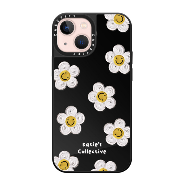 Katie's Collective x CASETiFY iPhone 13 Mini ケース Black on Black ミラーケース MagSafe対応 Daisy by Katie-s Collective