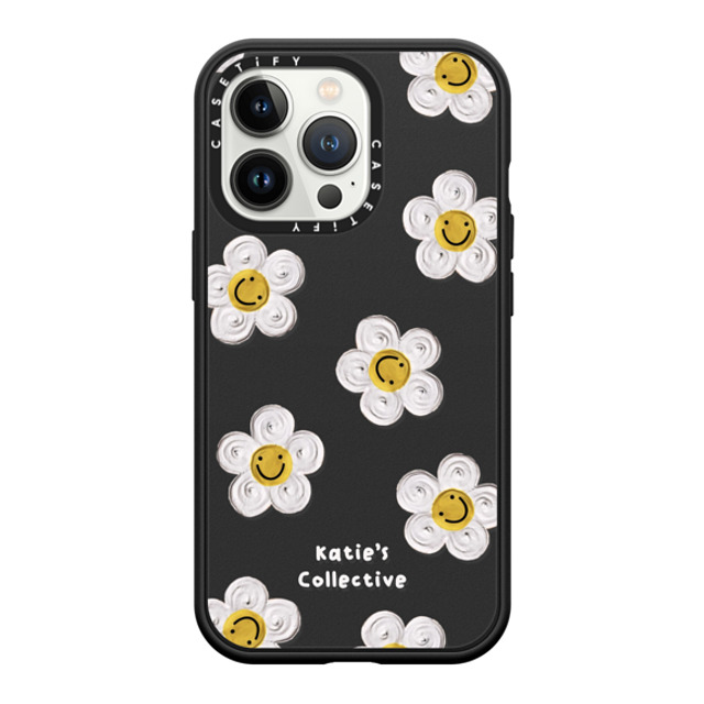 Katie's Collective x CASETiFY iPhone 13 Pro ケース マットブラック インパクトケース Daisy by Katie-s Collective