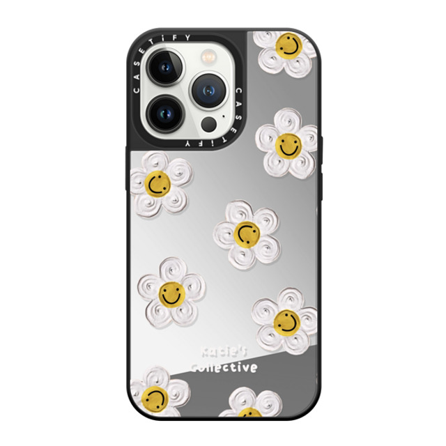 Katie's Collective x CASETiFY iPhone 13 Pro Case Floral Silver on Black ミラーケース MagSafe対応 Daisy by Katie-s Collective Mother's Day Katie's Collective x CASETiFY iPhone 13 Pro Case Floral Silver on Black ミラーケース MagSafe対応 Daisy by Katie-s Collective Mother's Day