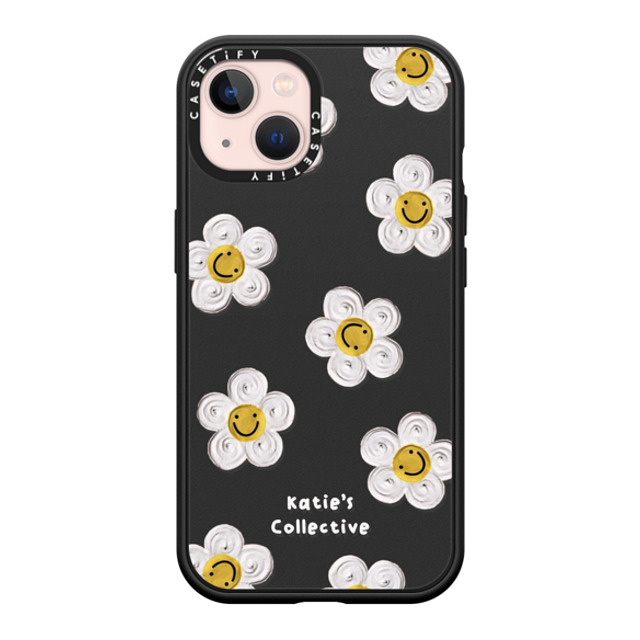 Katie's Collective x CASETiFY iPhone 13 ケース マットブラック インパクトケース MagSafe対応 Daisy by Katie-s Collective