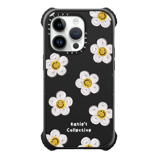 Katie's Collective x CASETiFY iPhone 14 Pro ケース マットブラック ウルトラ インパクトケース MagSafe 対応 Daisy by Katie-s Collective