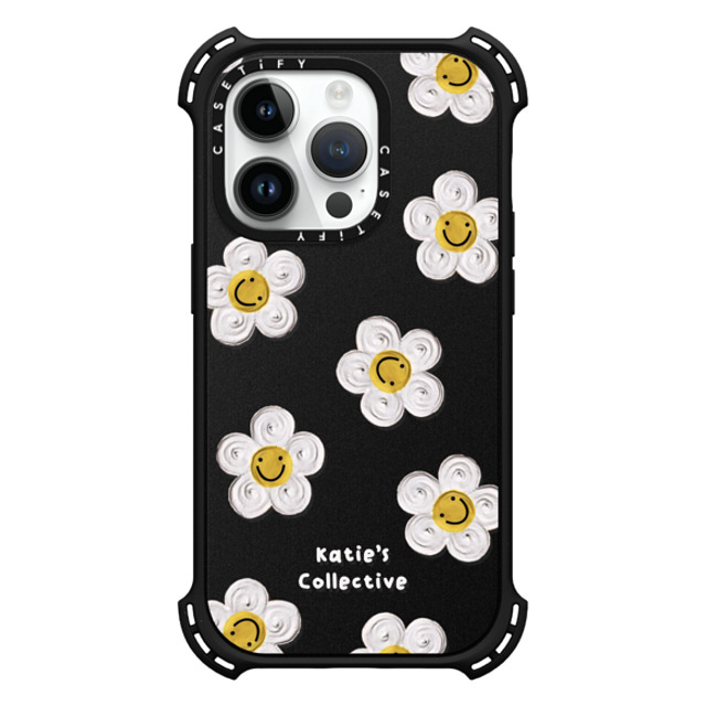 Katie's Collective x CASETiFY iPhone 14 Pro ケース マットブラック バウンスケース Daisy by Katie-s Collective