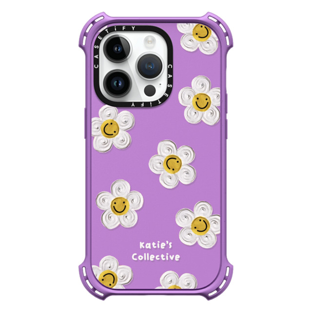 Katie's Collective x CASETiFY iPhone 14 Pro ケース Matte Purple バウンスケース Daisy by Katie-s Collective