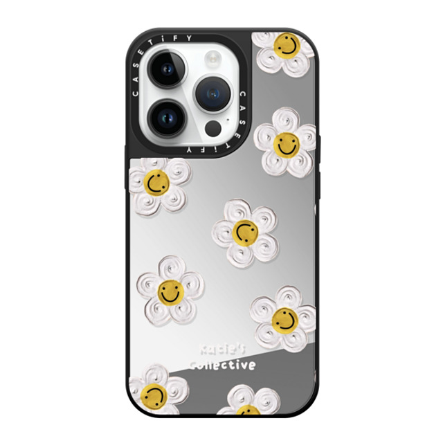 Katie's Collective x CASETiFY iPhone 14 Pro Case Silver on Black ミラーケース MagSafe対応 Daisy by Katie-s Collective Katie's Collective x CASETiFY iPhone 14 Pro Case Silver on Black ミラーケース MagSafe対応 Daisy by Katie-s Collective