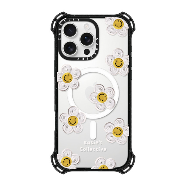 Katie's Collective x CASETiFY iPhone 16 Pro Max ケース ブラック バウンスケース Daisy by Katie-s Collective