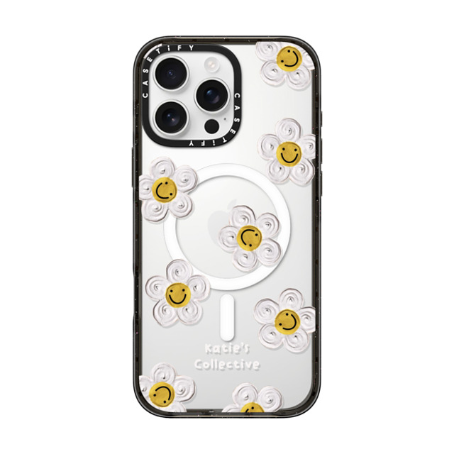 Katie's Collective x CASETiFY iPhone 16 Pro Max ケース ブラック インパクトケース MagSafe対応 Daisy by Katie-s Collective