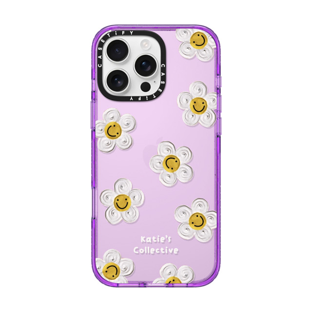 Katie's Collective x CASETiFY iPhone 16 Pro Max ケース パープル インパクトケース Daisy by Katie-s Collective