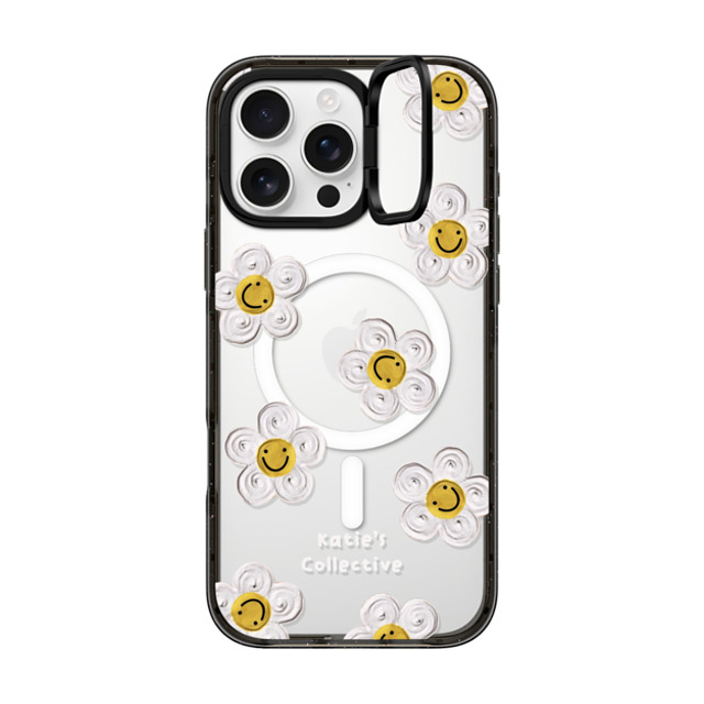 Katie's Collective x CASETiFY iPhone 16 Pro Max ケース ブラック インパクトリングスタンドケース MagSafe対応 Daisy by Katie-s Collective