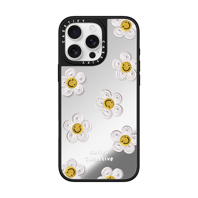 Katie's Collective x CASETiFY iPhone 16 Pro Max ケース Silver on Black ミラーケース MagSafe対応 Daisy by Katie-s Collective