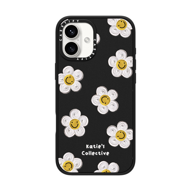 Katie's Collective x CASETiFY iPhone 16 Plus Case Matte Black Impact Case Daisy by Katie-s Collective Katie's Collective x CASETiFY iPhone 16 Plus Case Matte Black Impact Case Daisy by Katie-s Collective