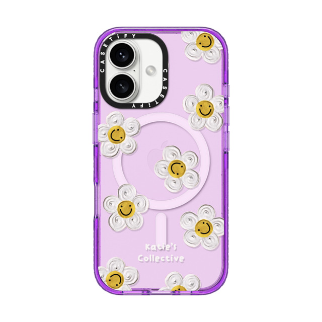Katie's Collective x CASETiFY iPhone 16 Case Floral パープル Impact Case MagSafe Compatible Daisy by Katie-s Collective Father's Day Katie's Collective x CASETiFY iPhone 16 Case Floral パープル Impact Case MagSafe Compatible Daisy by Katie-s Collective Father's Day