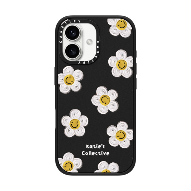 Katie's Collective x CASETiFY iPhone 16 ケース マットブラック インパクトケース Daisy by Katie-s Collective