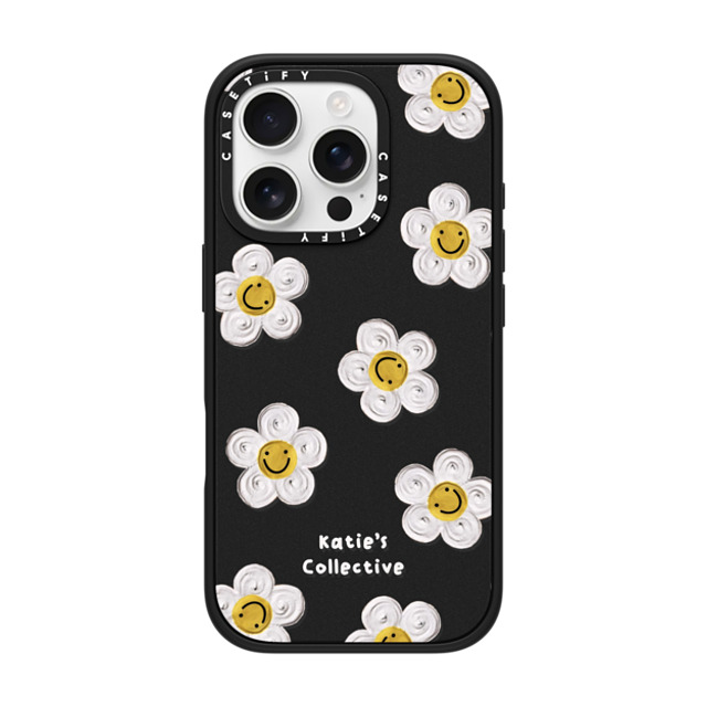 Katie's Collective x CASETiFY iPhone 16 Pro ケース マットブラック インパクトケース Daisy by Katie-s Collective