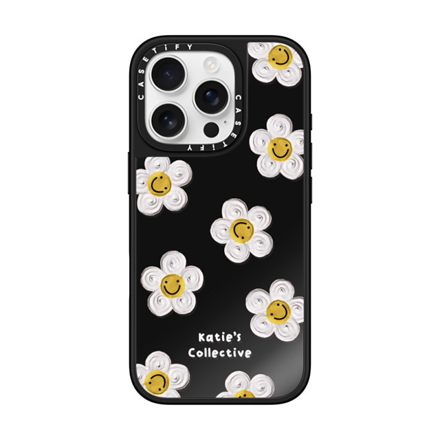 Katie's Collective x CASETiFY iPhone 16 Pro ケース Black on Black ミラーケース MagSafe対応 Daisy by Katie-s Collective