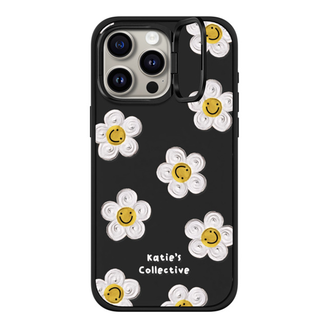 Katie's Collective x CASETiFY iPhone 15 Pro Max ケース マットブラック インパクトリングスタンドケース MagSafe対応 Daisy by Katie-s Collective