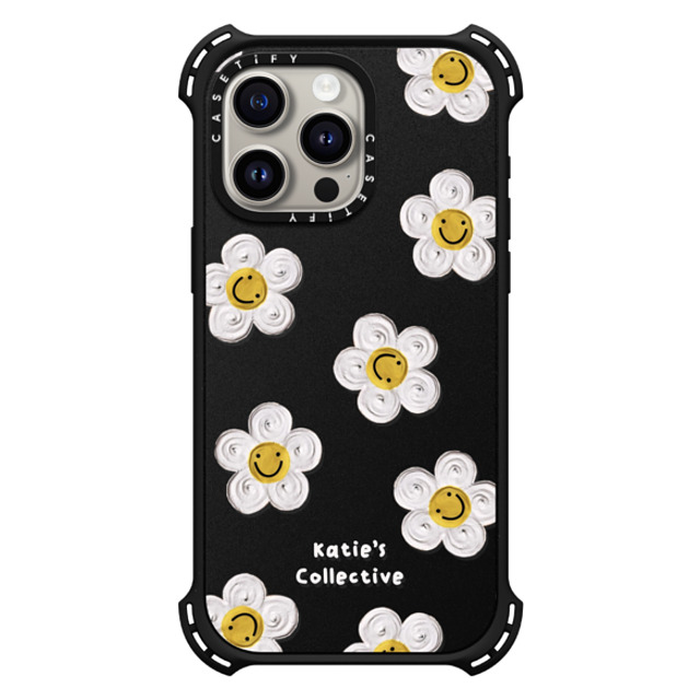 Katie's Collective x CASETiFY iPhone 15 Pro Max ケース マットブラック バウンスケース Daisy by Katie-s Collective