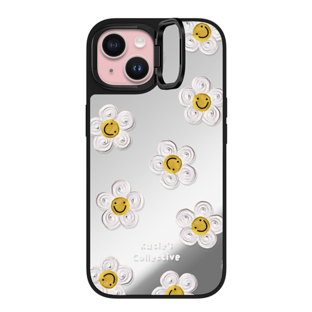 Katie's Collective x CASETiFY iPhone 15 Case Floral Silver on Black ミラー リングスタンドケース MagSafe対応 Daisy by Katie-s Collective Mother's Day Katie's Collective x CASETiFY iPhone 15 Case Floral Silver on Black ミラー リングスタンドケース MagSafe対応 Daisy by Katie-s Collective Mother's Day