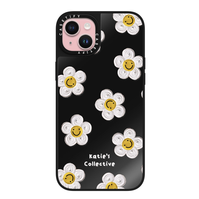 Katie's Collective x CASETiFY iPhone 15 Plus ケース Black on Black ミラーケース MagSafe対応 Daisy by Katie-s Collective