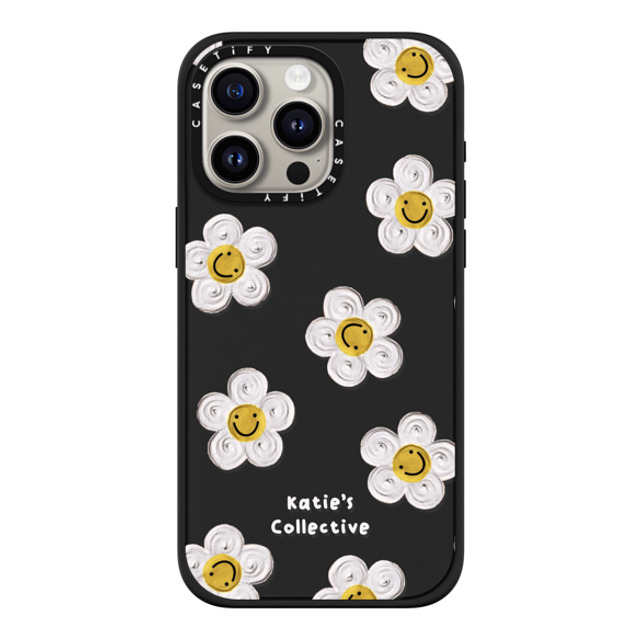 Katie's Collective x CASETiFY iPhone 15 Pro Max ケース マットブラック インパクトケース MagSafe対応 Daisy by Katie-s Collective