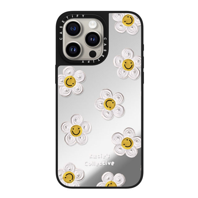 Katie's Collective x CASETiFY iPhone 15 Pro Max ケース Silver on Black ミラーケース MagSafe対応 Daisy by Katie-s Collective