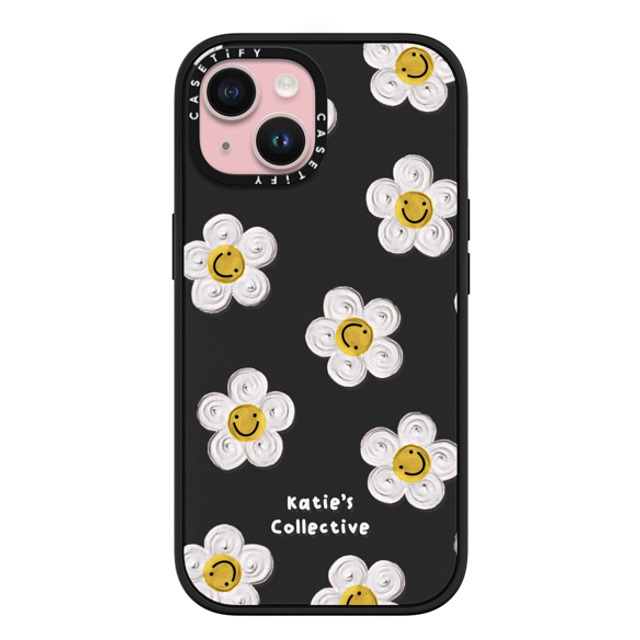 Katie's Collective x CASETiFY iPhone 15 ケース マットブラック インパクトケース MagSafe対応 Daisy by Katie-s Collective