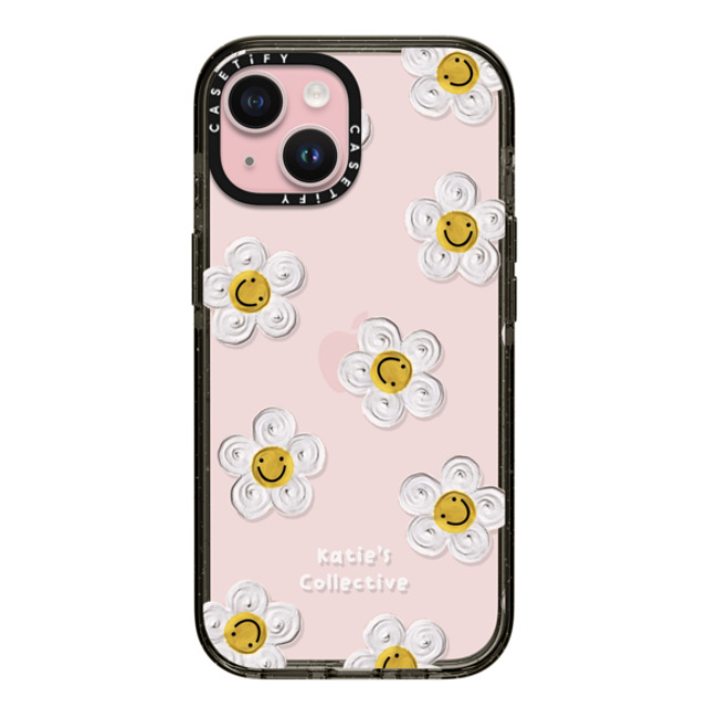 Katie's Collective x CASETiFY iPhone 15 ケース ブラック インパクトケース Daisy by Katie-s Collective