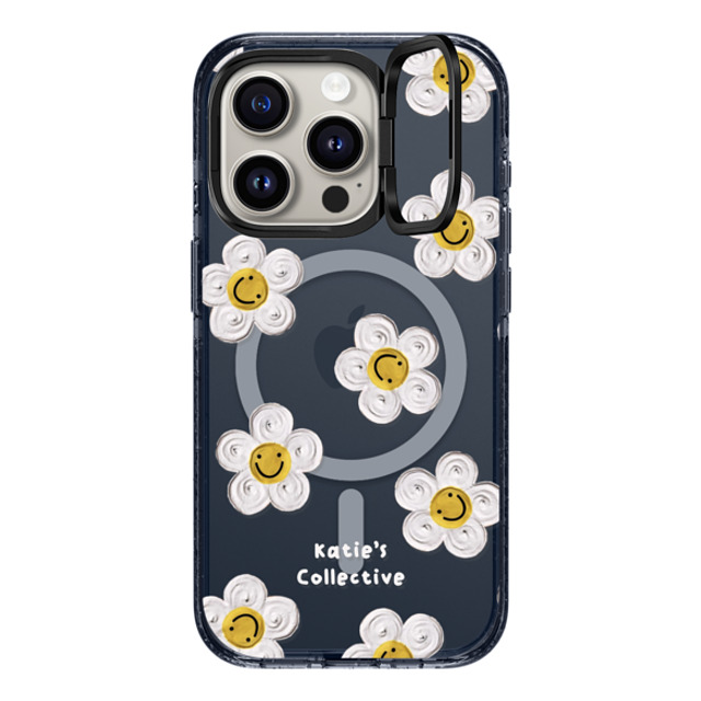 Katie's Collective x CASETiFY iPhone 15 Pro ケース Classic Blue インパクトリングスタンドケース MagSafe対応 Daisy by Katie-s Collective