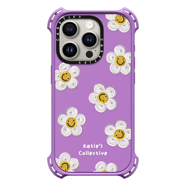 Katie's Collective x CASETiFY iPhone 15 Pro ケース Matte Purple バウンスケース Daisy by Katie-s Collective