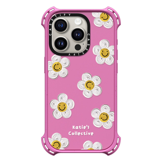 Katie's Collective x CASETiFY iPhone 15 Pro ケース Matte Pink バウンスケース Daisy by Katie-s Collective