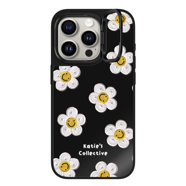 Katie's Collective x CASETiFY iPhone 15 Pro ケース Black on Black ミラー リングスタンドケース MagSafe対応 Daisy by Katie-s Collective