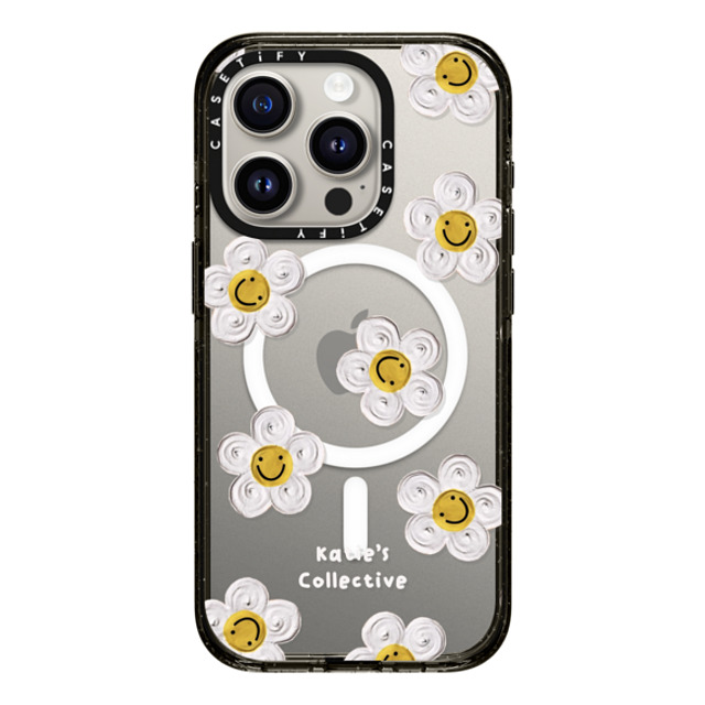 Katie's Collective x CASETiFY iPhone 15 Pro ケース ブラック インパクトケース MagSafe対応 Daisy by Katie-s Collective