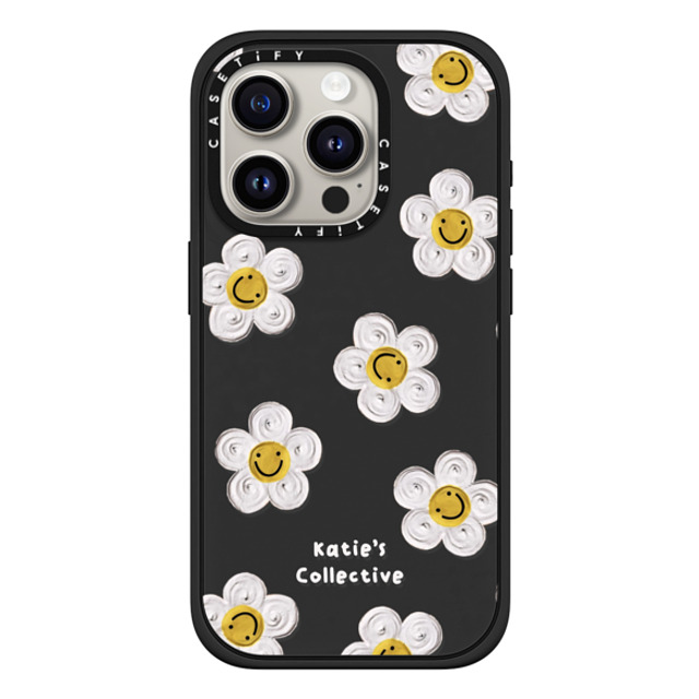 Katie's Collective x CASETiFY iPhone 15 Pro ケース マットブラック インパクトケース MagSafe対応 Daisy by Katie-s Collective