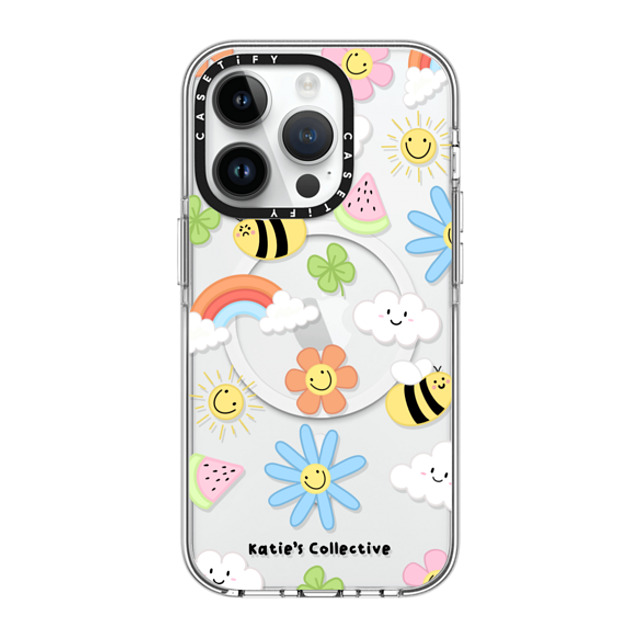 Katie's Collective x CASETiFY iPhone 14 Pro ケース クリア クリア ケース MagSafe対応 Rainbow by Katie's Collective