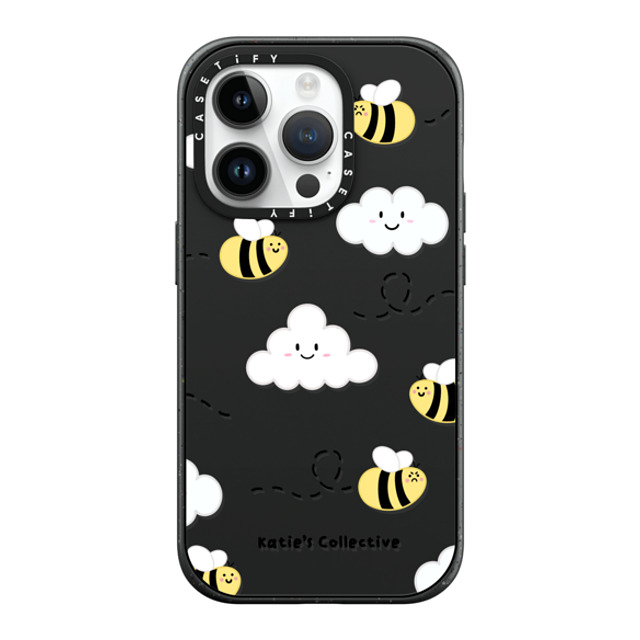 Katie's Collective x CASETiFY iPhone 14 Pro ケース マットブラック インパクトケース MagSafe対応 Busy Bee by Katie's Collective